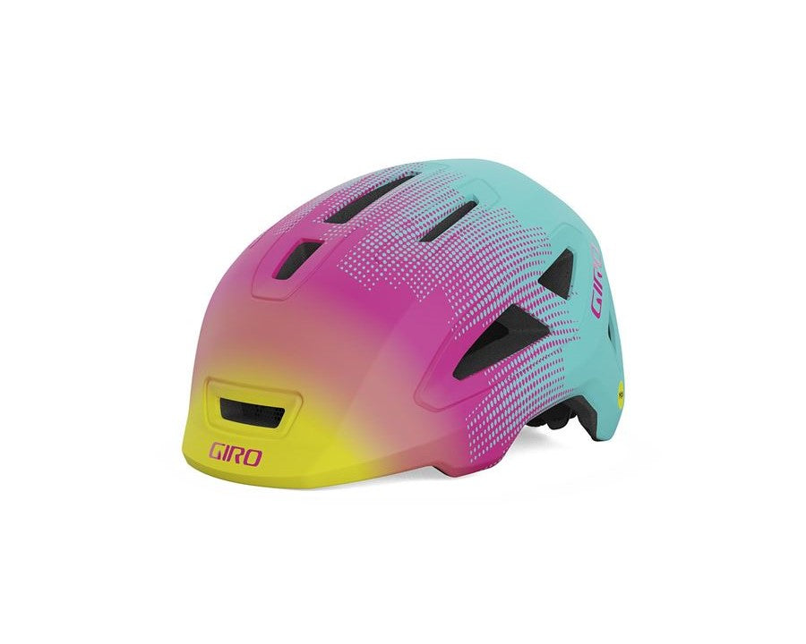 Dětská cyklistická přilba GIRO Scamp II MIPS Mat Teal/Pink Towers XS