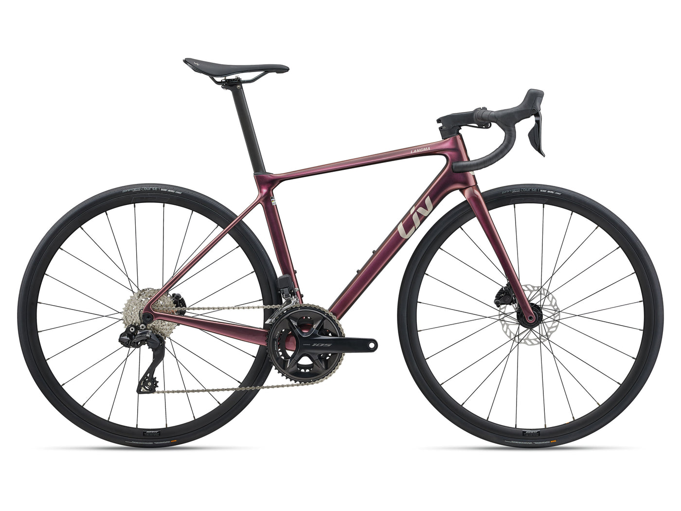 Dámské silniční karbonové kolo Liv Langma Advanced 1, Shimano Di2 105, 2x12, elektronické řazení